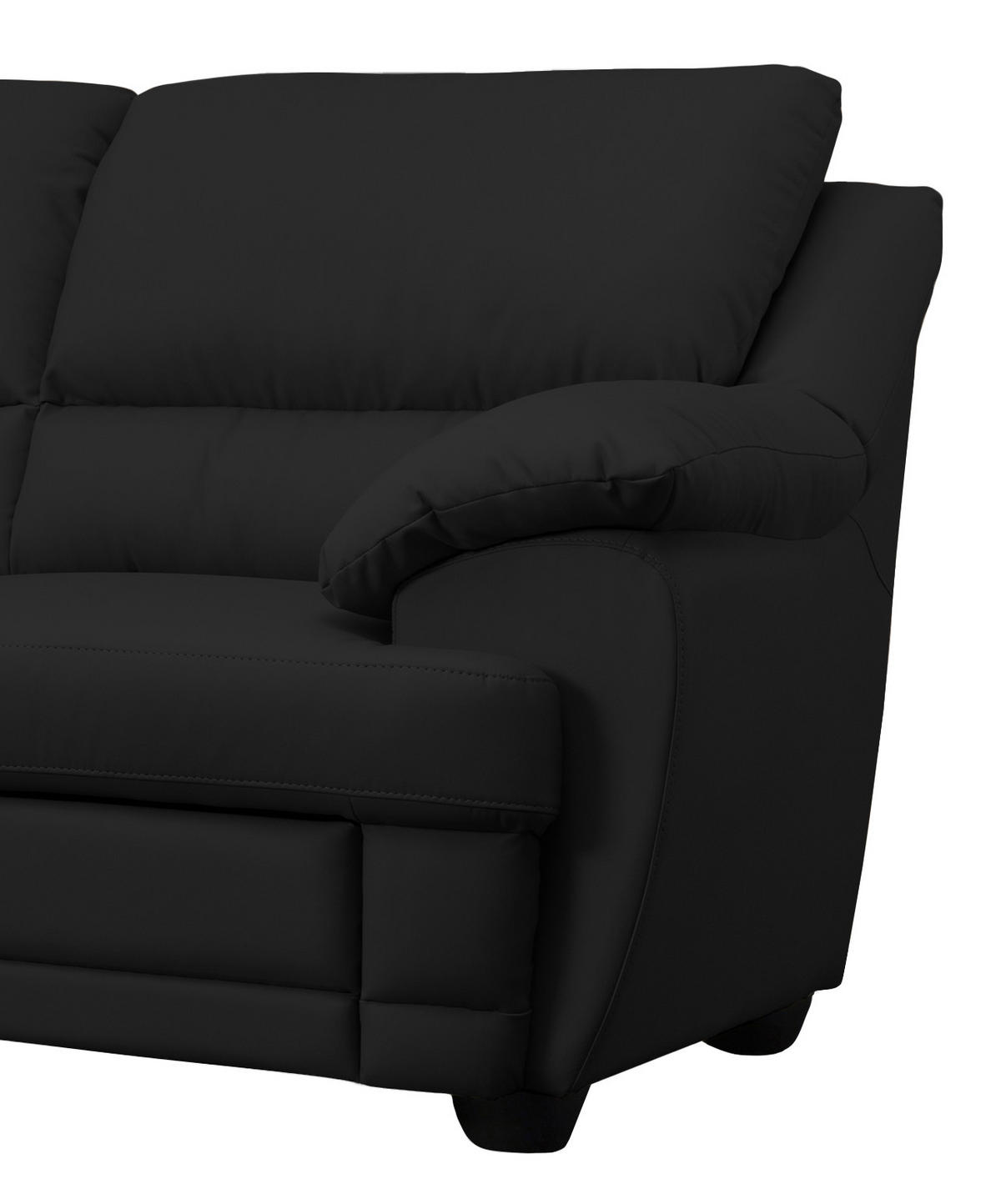ECKSOFA in Lederlook Schwarz  - Schwarz, Design, Kunststoff/Textil (225/245cm) - Livetastic