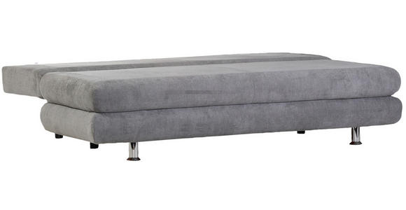 SCHLAFSOFA  in Webstoff Grau, Hellgrau  - Chromfarben/Hellgrau, Design, Kunststoff/Textil (196/74/90cm) - Carryhome