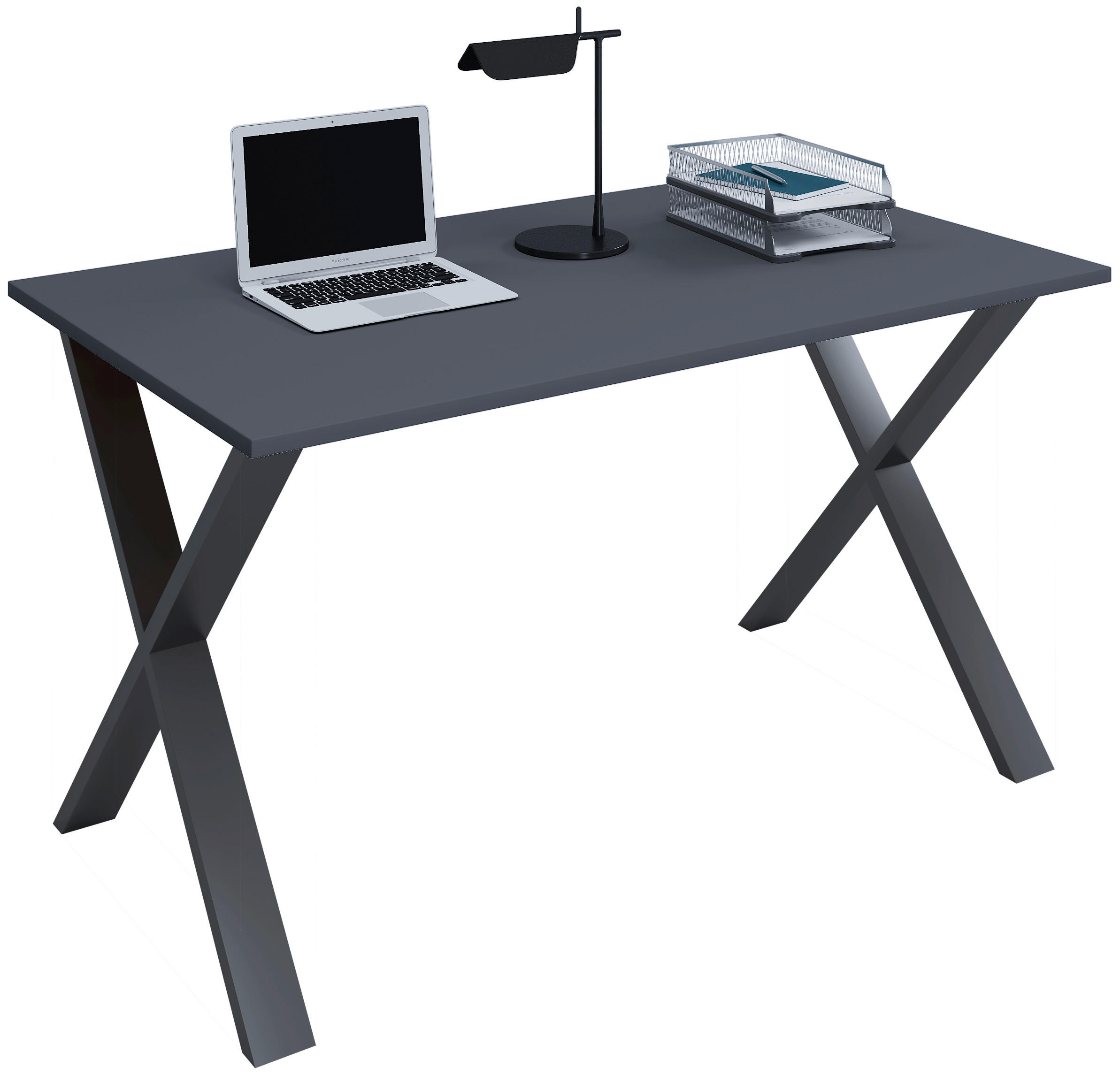 SCHREIBTISCH  in Anthrazit, Schwarz  - Anthrazit/Schwarz, Design, Holzwerkstoff/Metall (140/76/80cm) - MID.YOU