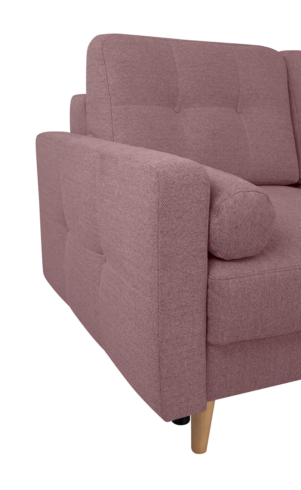 ECKSOFA in Beere  - Beere/Buchefarben, Design, Holz/Textil (242/242cm) - MID.YOU