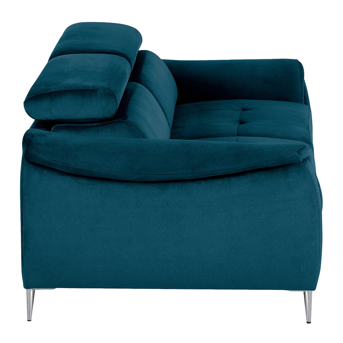 SCHLAFSOFA Samt Dunkelblau  - Chromfarben/Dunkelblau, Design, Textil/Metall (203/77-98/103cm) - MID.YOU