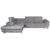 SJEDEĆA GARNITURA tekstil  siva   - siva/crna, Moderno, tekstil/metal (241/274cm) - Hom`in