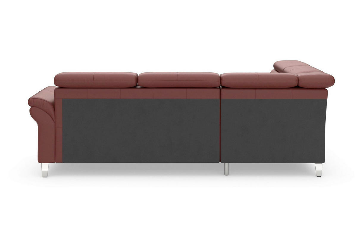 ECKSOFA 194/245 cm ARNGAST E in Echtleder Rotbraun Kopfteilverstellung  194/245 cm  - Chromfarben/Rotbraun, Basics, Leder/Textil (194/245cm) - Sit & More