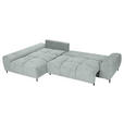 ECKSOFA in Flachgewebe Hellgrau  - Hellgrau/Schwarz, KONVENTIONELL, Textil/Metall (180/295cm) - Carryhome