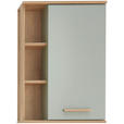 HÄNGESCHRANK 50,5/74,5/20,5 cm  - Eichefarben/Pastellgrün, Design, Glas/Holzwerkstoff (50,5/74,5/20,5cm) - Xora