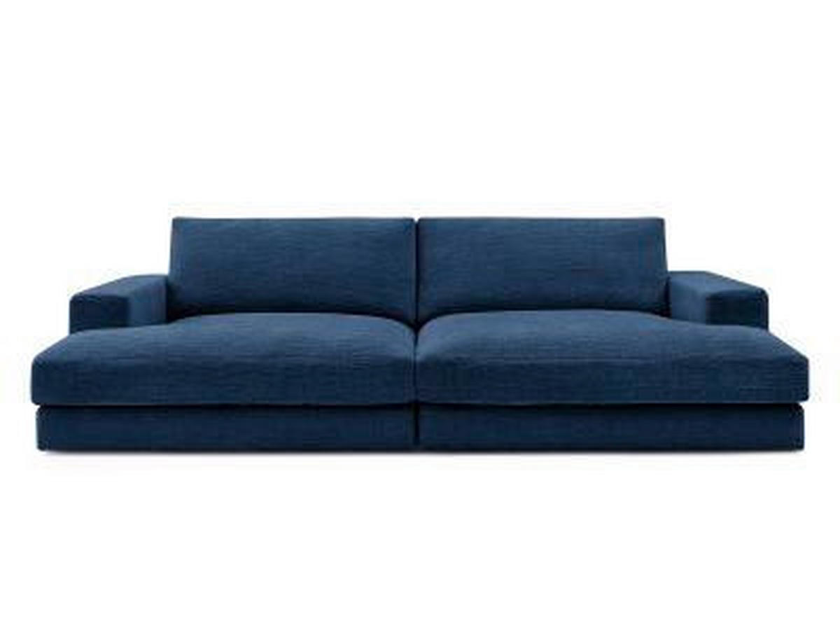 BIGSOFA LEONARD Struktur Dunkelblau  - Schwarz/Dunkelblau, MODERN, Kunststoff/Textil (274/77/159cm)