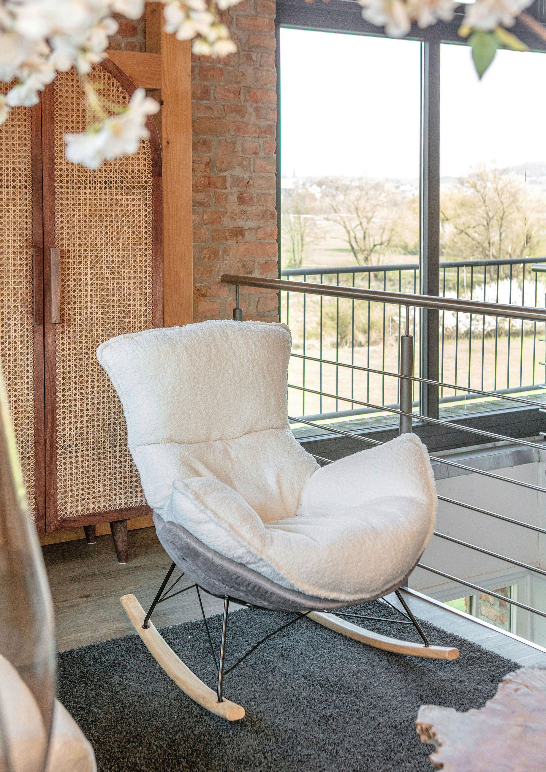 HINTAFOTEL - fehér/szürke, Natur, textil/fa (85/90/100cm) - Ambia Home