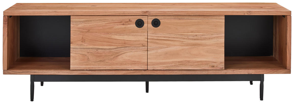 LOWBOARD  in 160/50/40 cm  - Schwarz/Naturfarben, LIFESTYLE, Holz/Kunststoff (160/50/40cm) - Livetastic