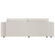 ECKSOFA Creme Cord Zierkissen, Rückenkissen, Schlaffunktion, Rücken echt  - Creme/Schwarz, MODERN, Kunststoff/Textil (153/250cm) - Xora