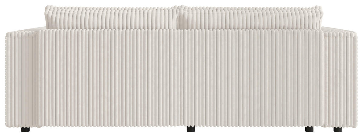 ECKSOFA Creme Cord Zierkissen, Rückenkissen, Schlaffunktion, Rücken echt  - Creme/Schwarz, MODERN, Kunststoff/Textil (153/250cm) - Xora