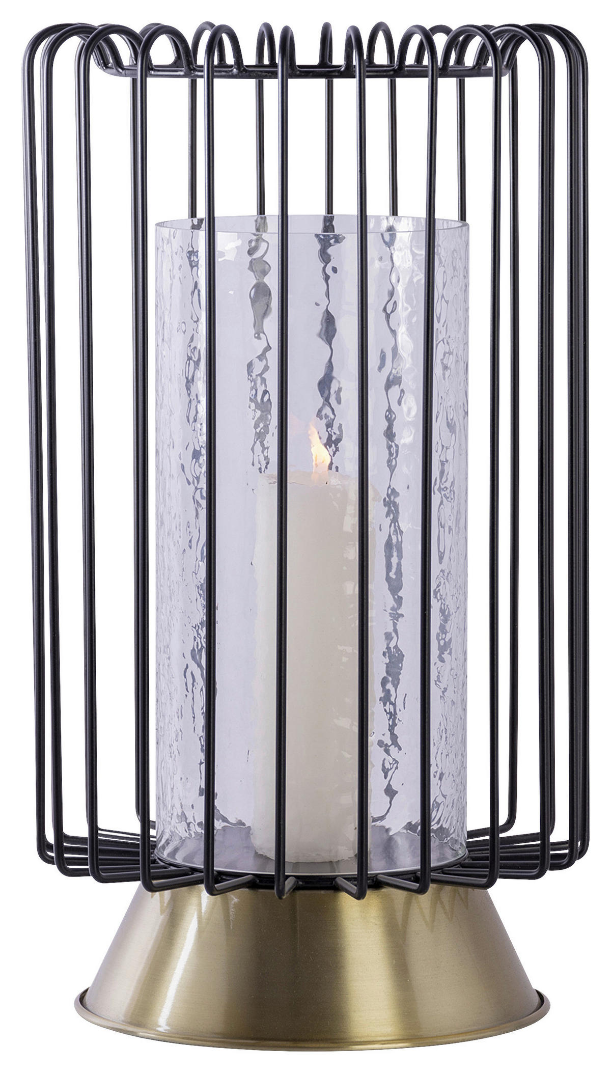 KERZENHALTER - Goldfarben/Schwarz, Trend, Glas/Metall (22.5/22.5/40cm) - Kayoom