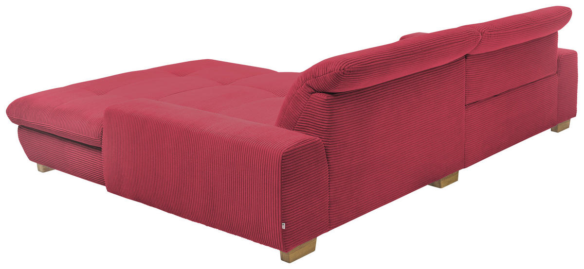 ECKSOFA Beere Cord  - Eichefarben/Beere, Design, Holz/Textil (276/198cm) - SetOne by Musterring