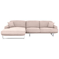 ECKSOFA in Webstoff Rosa  184/304 cm  - Rosa, Design, Textil/Metall (184/304cm) - Dieter Knoll