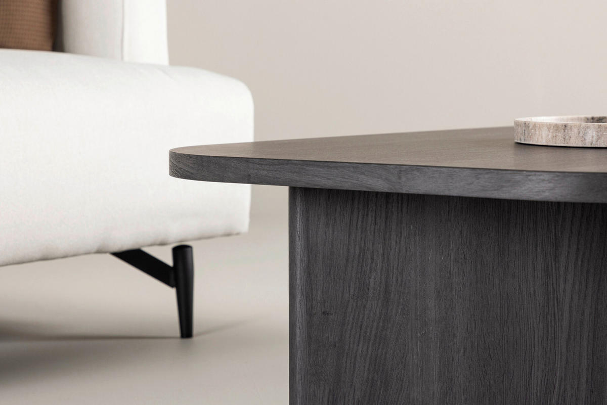 COUCHTISCH Pappel 130/65/32 cm oval Schwarz  - Schwarz, MODERN, Holz (130/65/32cm) - Livetastic