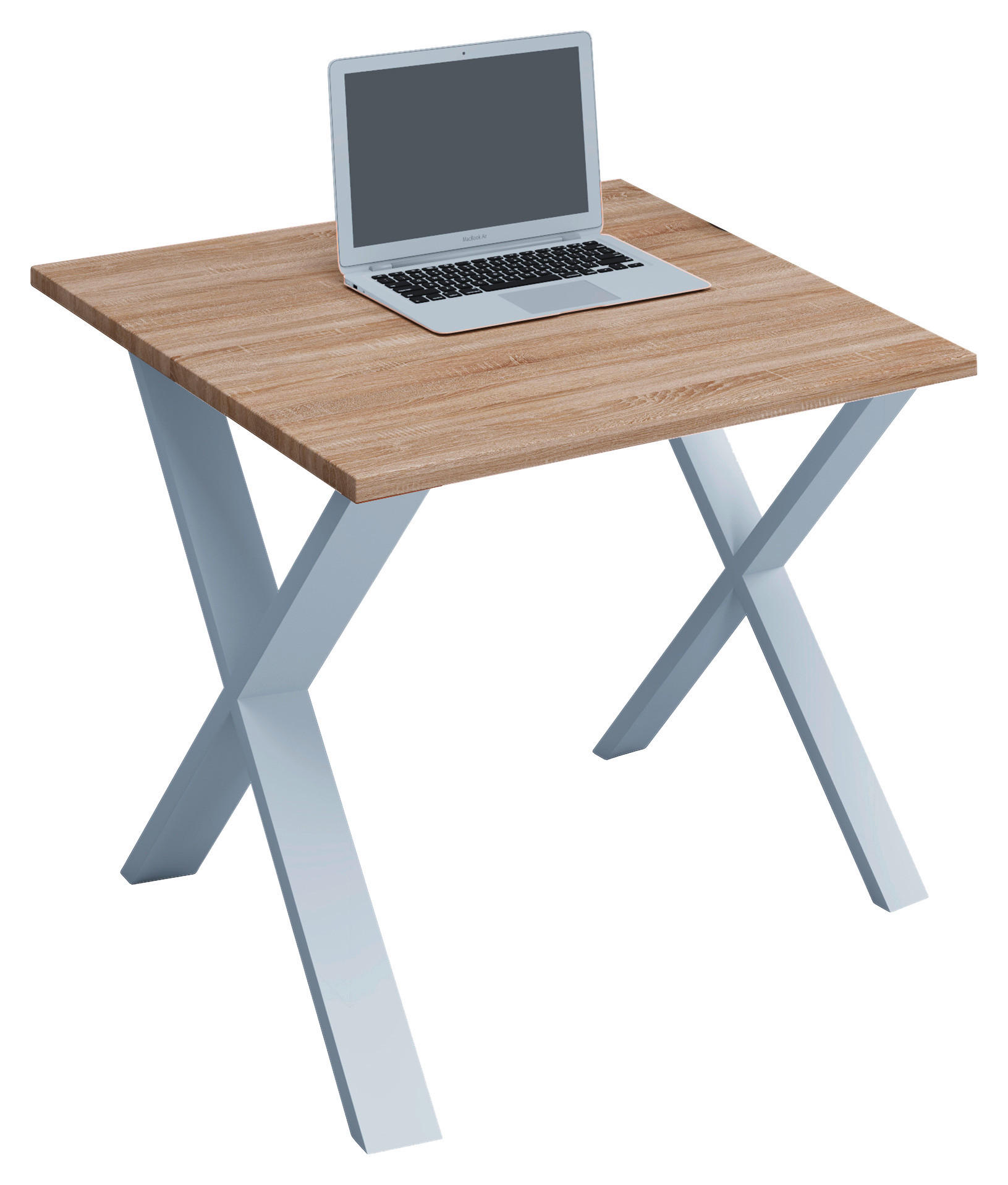 SKRIVBORD 80/80/76 cm  i vit, Sonoma ek  - vit/Sonoma ek, Modern, metall/trämaterial (80/80/76cm) - MID.YOU