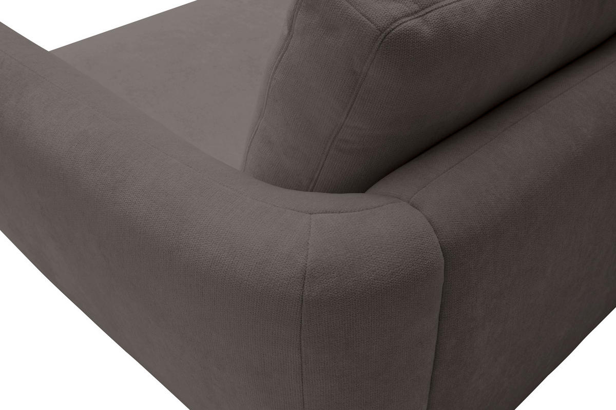 ECKSOFA Chenille Dunkelbraun  - Dunkelbraun/Schwarz, Konventionell, Kunststoff/Textil (224/307cm) - Hom`in