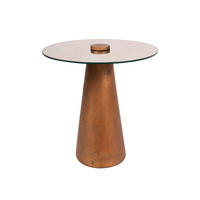 BEISTELLTISCH in Metall, Glas  - Messingfarben, Basics, Glas/Metall (40/42,5cm) - Kayoom