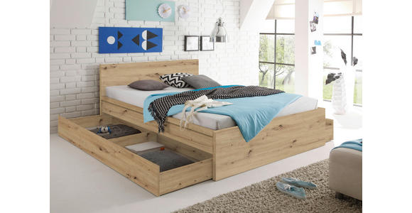 BETTKASTEN Eiche Artisan  - Eiche Artisan, KONVENTIONELL, Holzwerkstoff/Kunststoff (199/23/64cm) - Carryhome