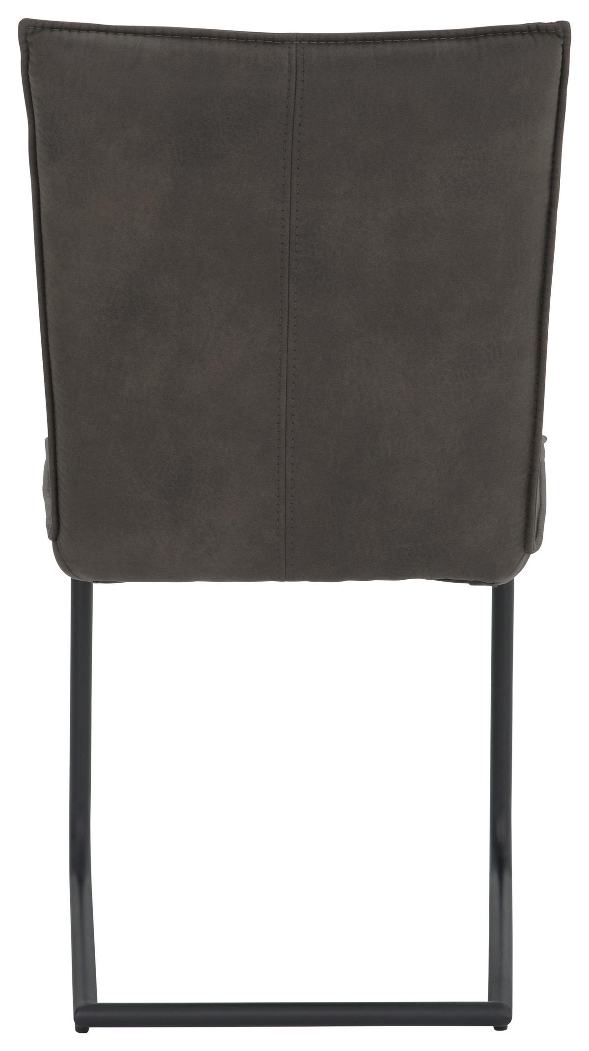 SCHWINGSTUHL  in Mikrofaser  - Anthrazit/Schwarz, Design, Textil/Metall (47/87/62cm) - Valnatura