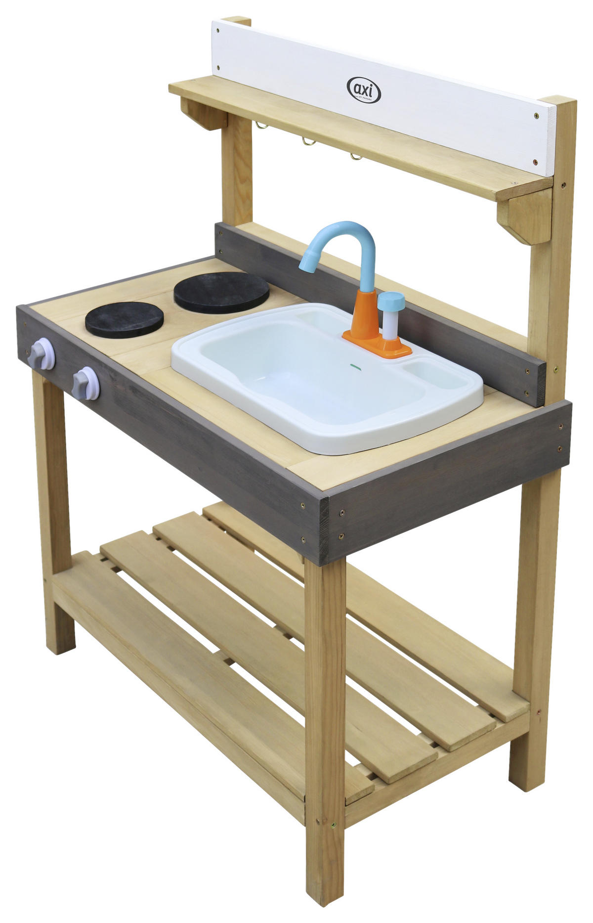 SAND & WASSER SPIELKÜCHE  - Weiß/Braun, KONVENTIONELL, Holz/Kunststoff (75/100/38,5cm) - Ambia Garden