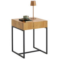 BEISTELLTISCH in Metall, Holzwerkstoff 40/40/50 cm  - Eichefarben/Schwarz, Modern, Holzwerkstoff/Metall (40/40/50cm) - Xora