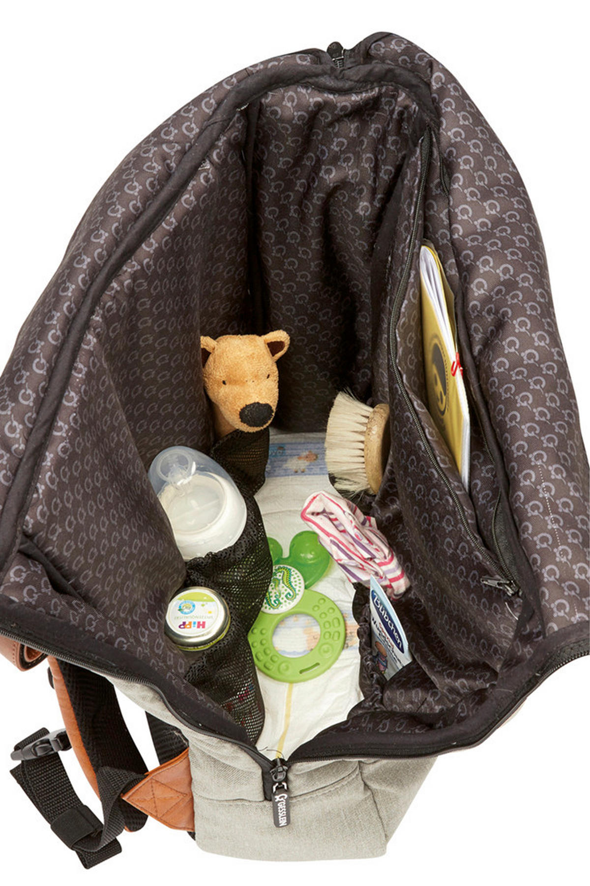 WICKELRUCKSACK N° 6 Aqua Mint/Tabak  - Braun/Mintgrün, Basics, Textil (31/45/12cm) - Gesslein