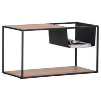 COUCHTISCH Akazie massiv 85/40/46 cm rechteckig Schwarz, Akaziefarben  - Schwarz/Akaziefarben, Design, Holz/Metall (85/40/46cm)