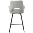 BARHOCKER Cord Schwarz, Hellgrau Eisen Stoffauswahl, inklusive Armlehnen  - Hellgrau/Schwarz, Design, Textil/Metall (56/110/58cm) - Hom`in