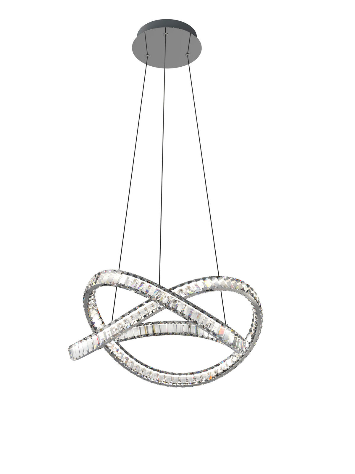 LED-HÄNGELEUCHTE Detroit 53/150 cm   - Silberfarben, Design, Glas/Kunststoff (53/150cm) - Glandor