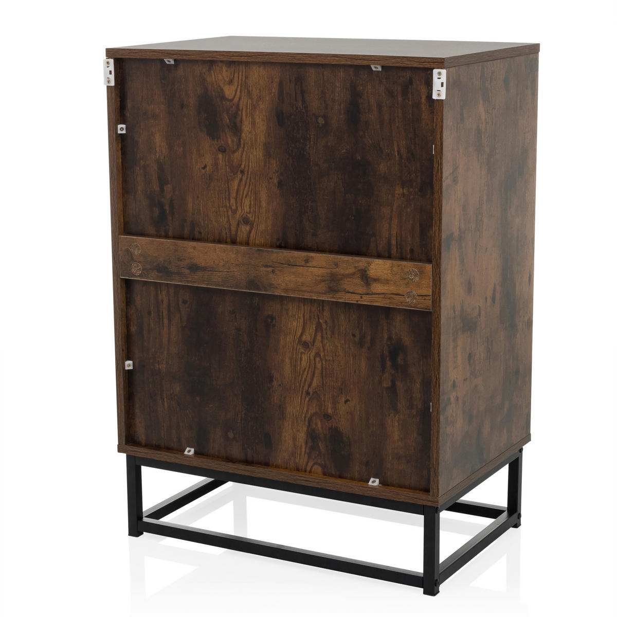 KOMMODE  in 60/83,5/38,5 cm  - Schwarz/Braun, MODERN, Holzwerkstoff/Metall (60/83,5/38,5cm) - MID.YOU