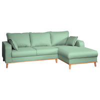ECKSOFA Beata Mintgrün Mikrofaser  - Wengefarben/Mintgrün, Design, Holz/Textil (230/150cm) - Livetastic