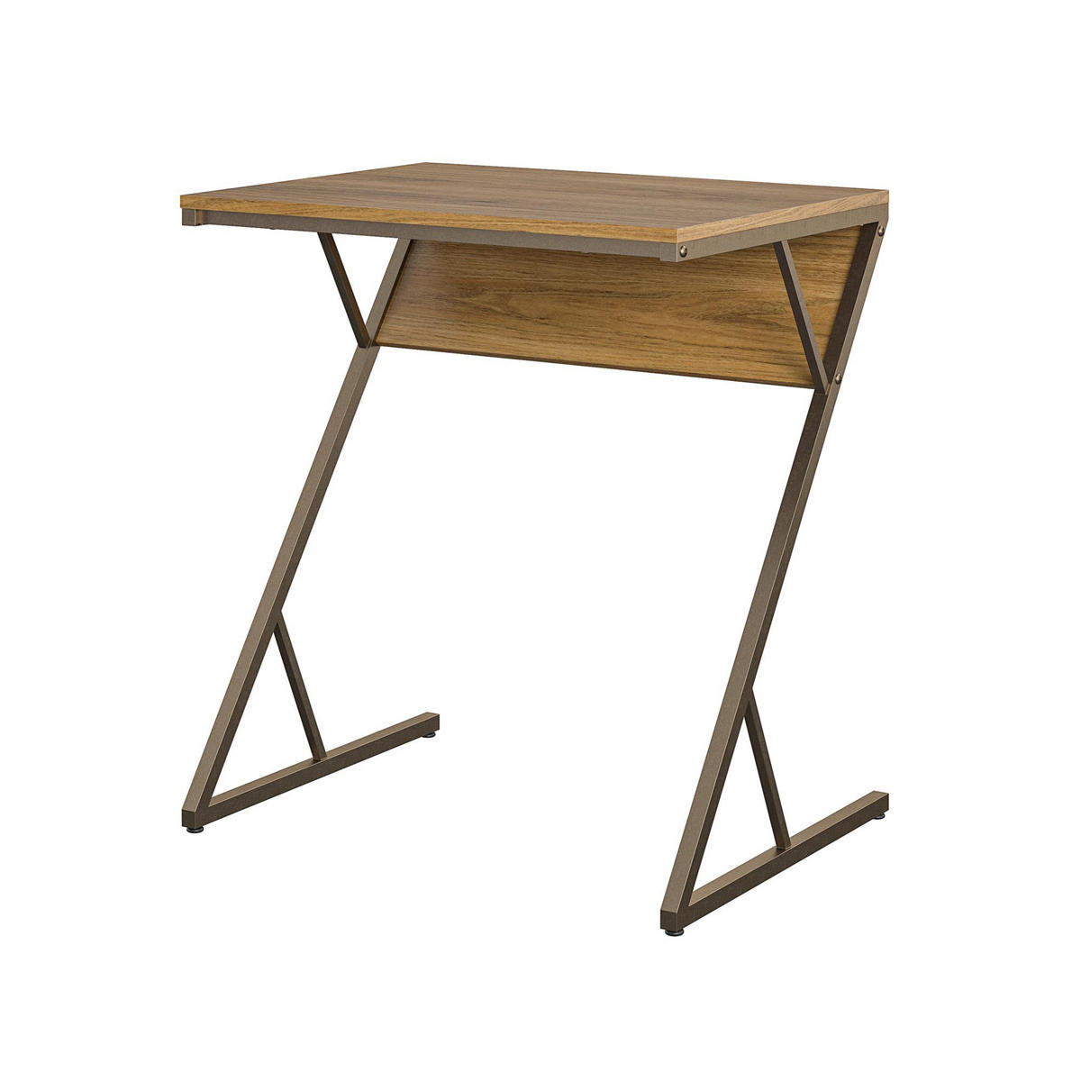 SCHREIBTISCH 64/72/49 cm  in Messingfarben, Walnussfarben  - Messingfarben/Walnussfarben, Design, Holzwerkstoff (64/72/49cm) - MID.YOU