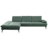 ECKSOFA in Echtleder Opal  - Opal/Schwarz, Design, Leder/Metall (195/308cm) - Dieter Knoll