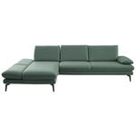 ECKSOFA in Echtleder Opal  - Opal/Schwarz, Design, Leder/Metall (195/308cm) - Dieter Knoll