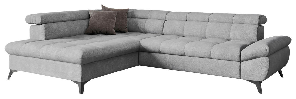 SEDACÍ SOUPRAVA, textil, šedá - šedá/černá, Basics, kov/textil (201/296cm) - Welnova