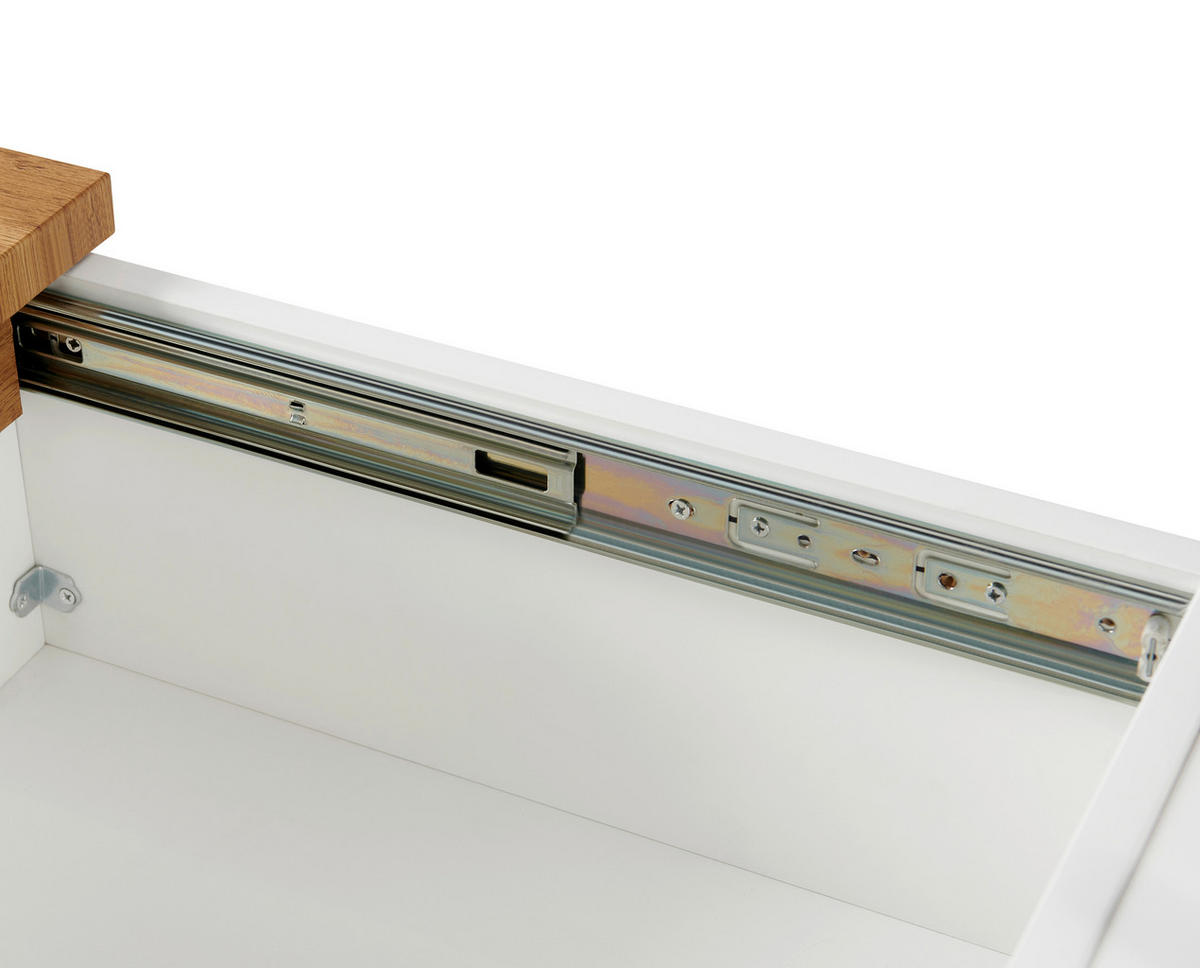 DOHÁNYZÓASZTAL fém, faalapú anyag 120/60/40-65 cm   - tölgyfa/fehér, Design, faalapú anyag/fém (120/60/40-65cm) - Livetastic