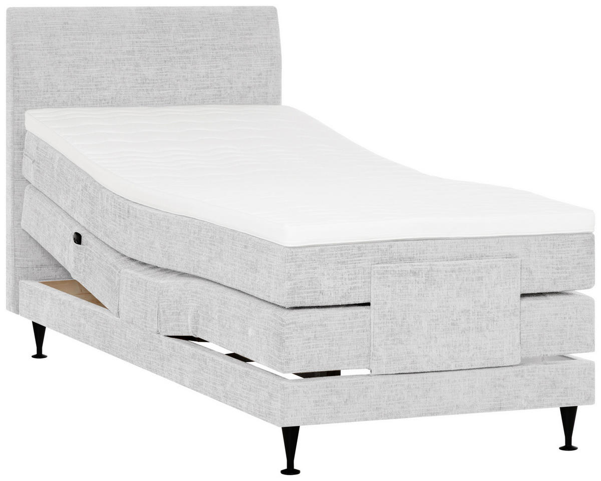 BOXSPRINGBETT 100/200 cm  Silberfarben  - Silberfarben/Schwarz, Konventionell, Holzwerkstoff/Textil (100/200cm) - Welnova