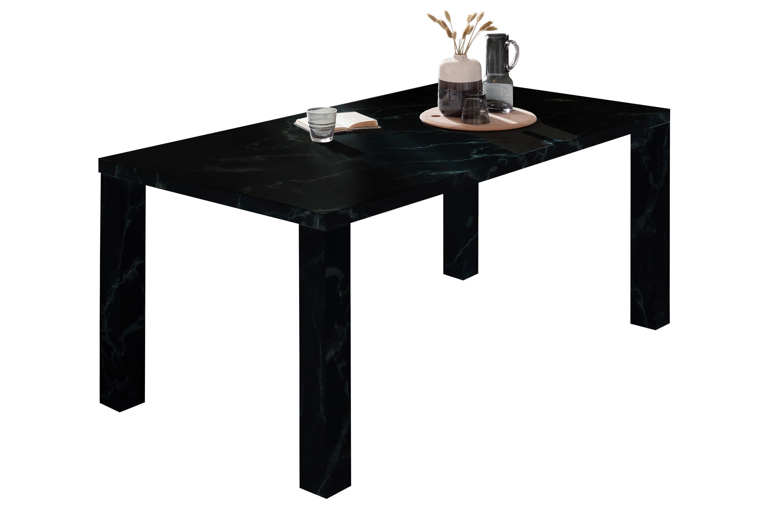 ESSTISCH rechteckig Schwarz  - Schwarz, MODERN, Holzwerkstoff (180/90/76cm) - Livetastic