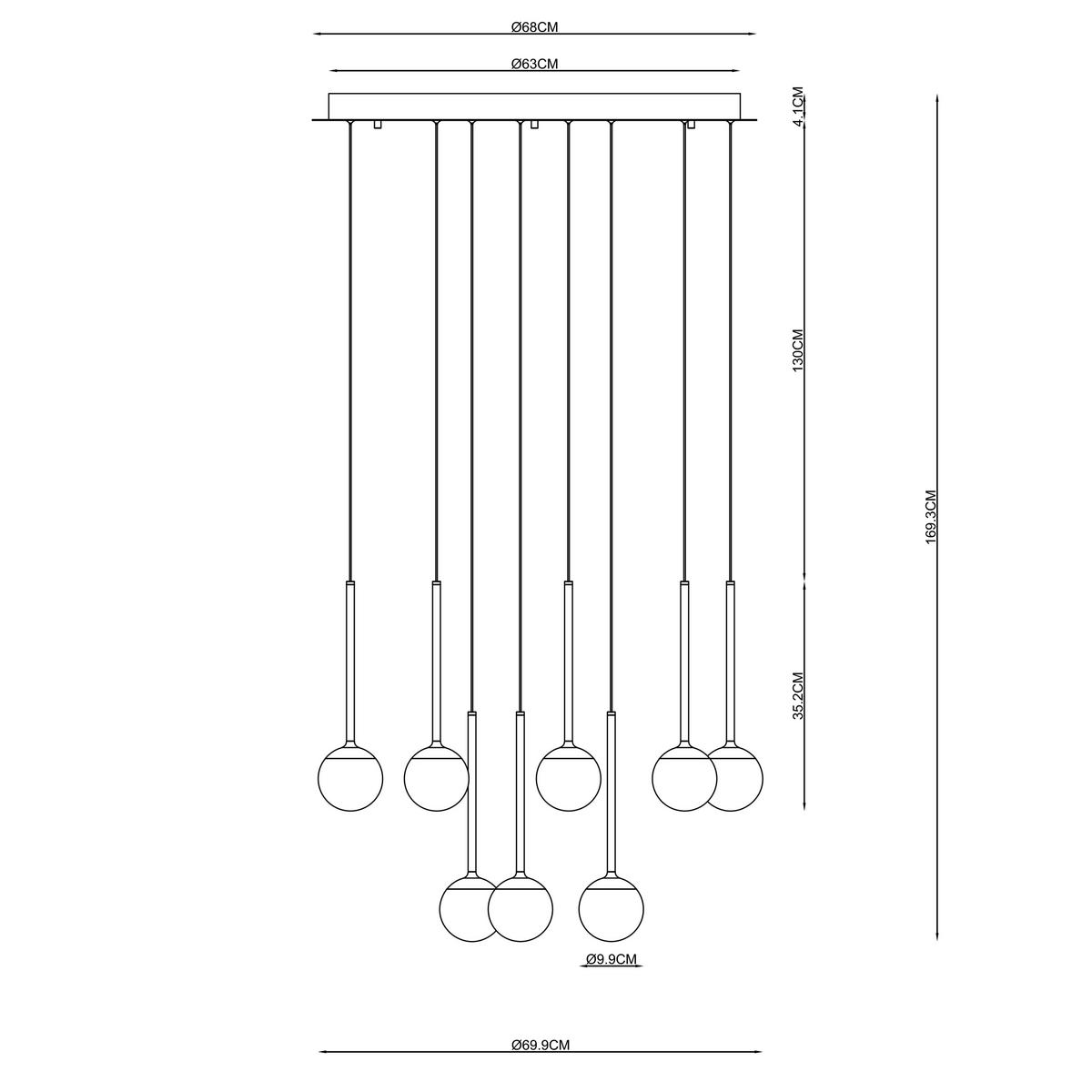 PENDELLEUCHTE CALINA 69.9/69.9/169.3 cm   - Schwarz, KONVENTIONELL, Kunststoff (69.9/69.9/169.3cm) - Lucide