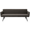 SITZBANK 216/86/68 cm Cord Mokka Metall  - Schwarz/Mokka, Design, Textil/Metall (216/86/68cm) - Dieter Knoll
