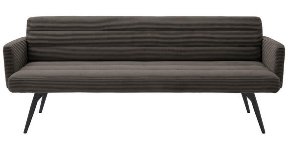 SITZBANK 216/86/68 cm Cord Mokka Metall - Schwarz/Mokka, Design, Textil/Metall (216/86/68cm) - Dieter Knoll