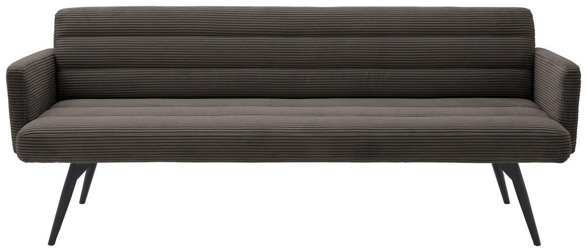 SITZBANK in Textil Mokka  - Schwarz/Mokka, Design, Textil/Metall (216/86/68cm) - Dieter Knoll