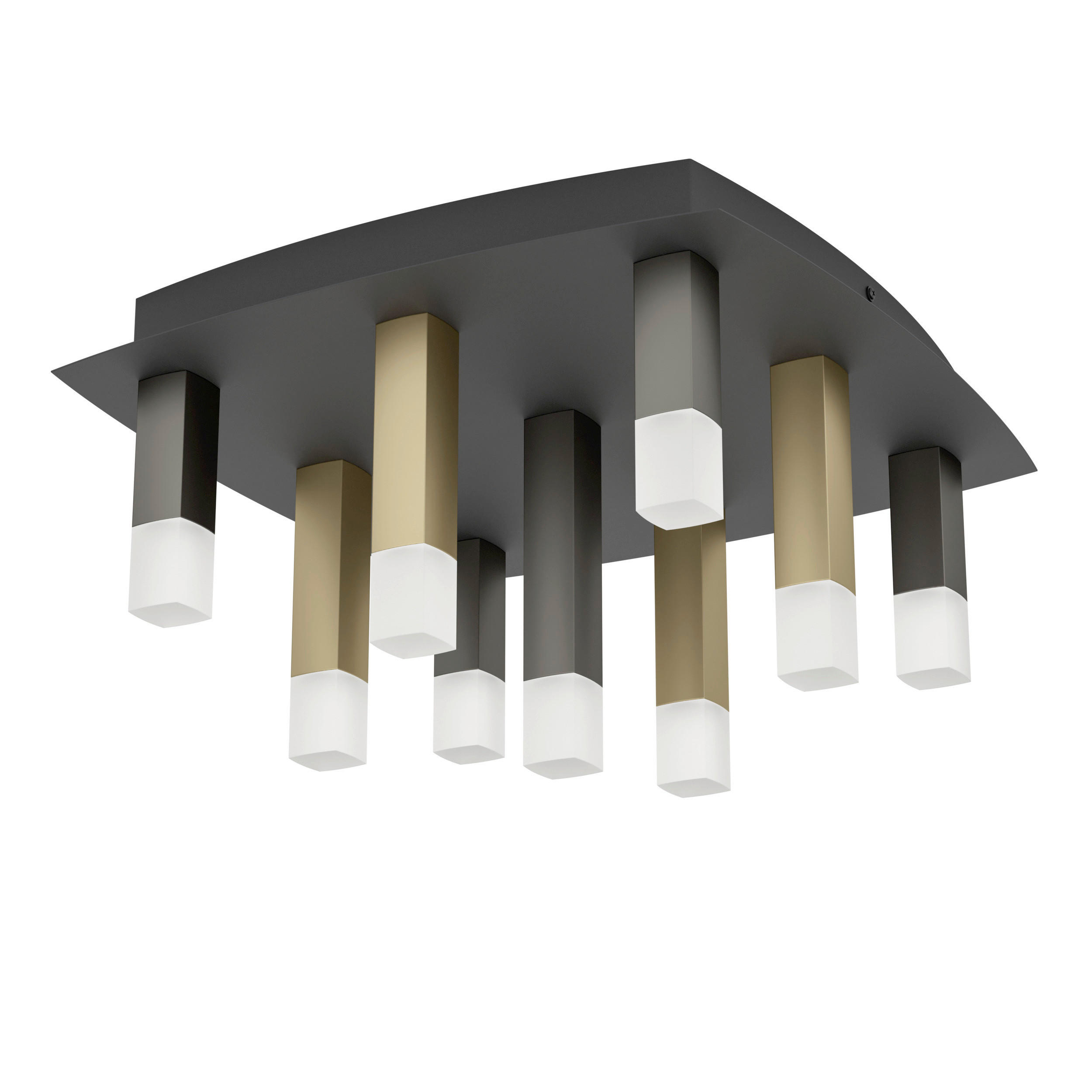 LED-DECKENLEUCHTE 42/42/23,5 cm  - Goldfarben/Schwarz, Design, Kunststoff/Metall (42/42/23,5cm) - Eglo