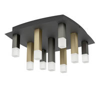 LED-DECKENLEUCHTE 42/42/23,5 cm  - Goldfarben/Schwarz, Design, Kunststoff/Metall (42/42/23,5cm) - Eglo