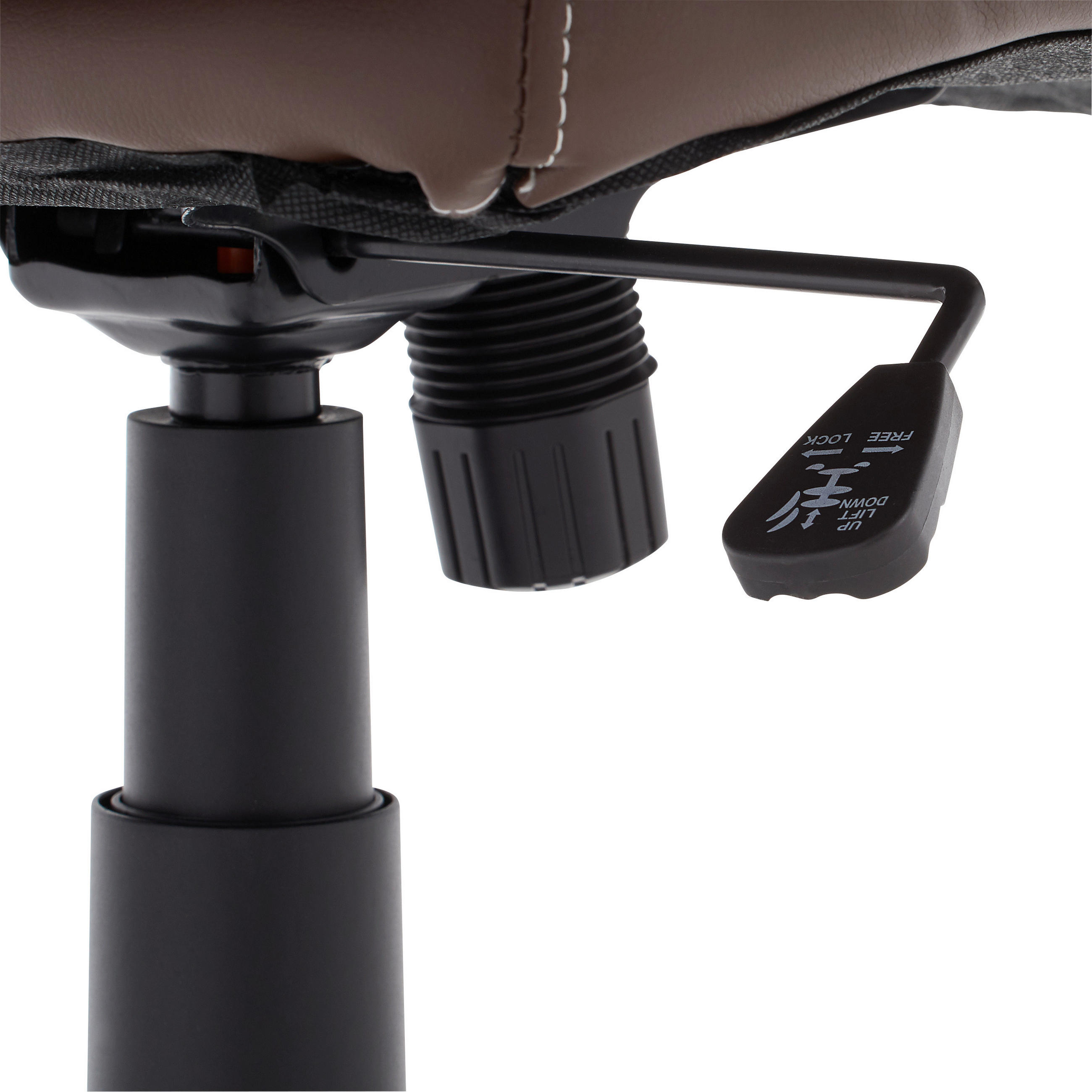 CHEFSESSEL Lederlook Braun  - Silberfarben/Schwarz, KONVENTIONELL, Kunststoff/Textil (64/113-121/74cm) - Hom`in