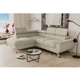 ECKSOFA Creme Struktur  - Silberfarben/Creme, KONVENTIONELL, Textil/Metall (207/268cm) - Carryhome