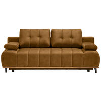 BÄDDSOFFA i vävt tyg honung  - honung/svart, Design, trä/textil (206/77-87/102cm) - Livetastic