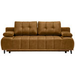 SCHLAFSOFA Clive in Webstoff Honig  - Schwarz/Honig, Design, Holz/Textil (206/77-87/102cm) - Novel