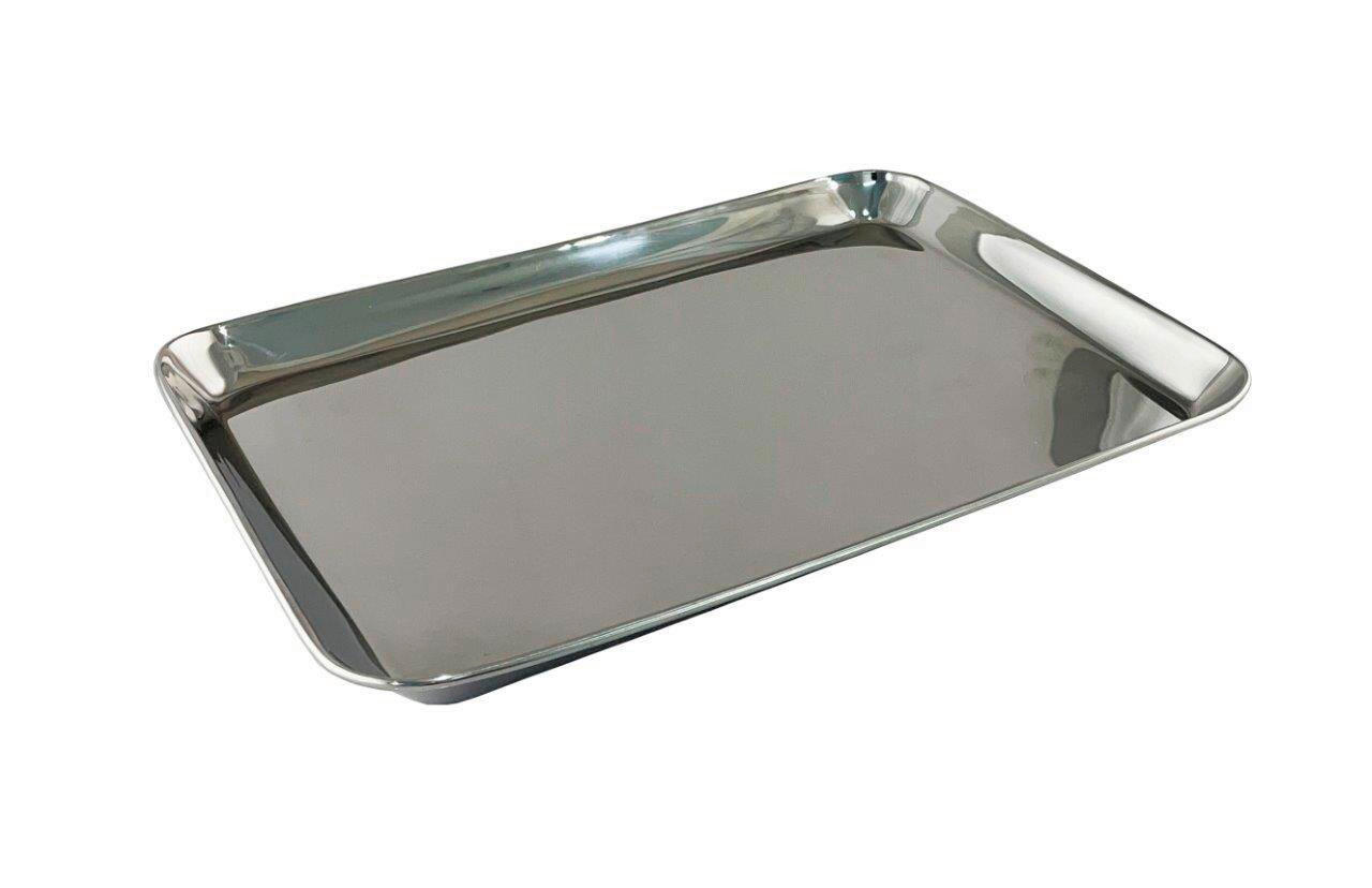 SERVIERPLATTE  - Edelstahlfarben, Basics, Metall (34,5/25,9/2cm) - Homeware Profession.