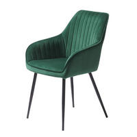 STOL MED ARMSTÖD sammet  - svart/mörkgrön, Design, metall/textil (58/84/59cm) - Best Price